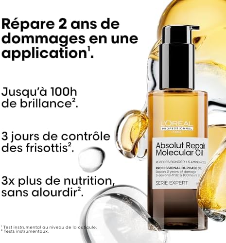 L'OREAL PROFESSIONIELAbsolut Repairpour Cheveux Très AbîmésBrillance et ForceRépare 2 Ans de Dommages en 1 Application

