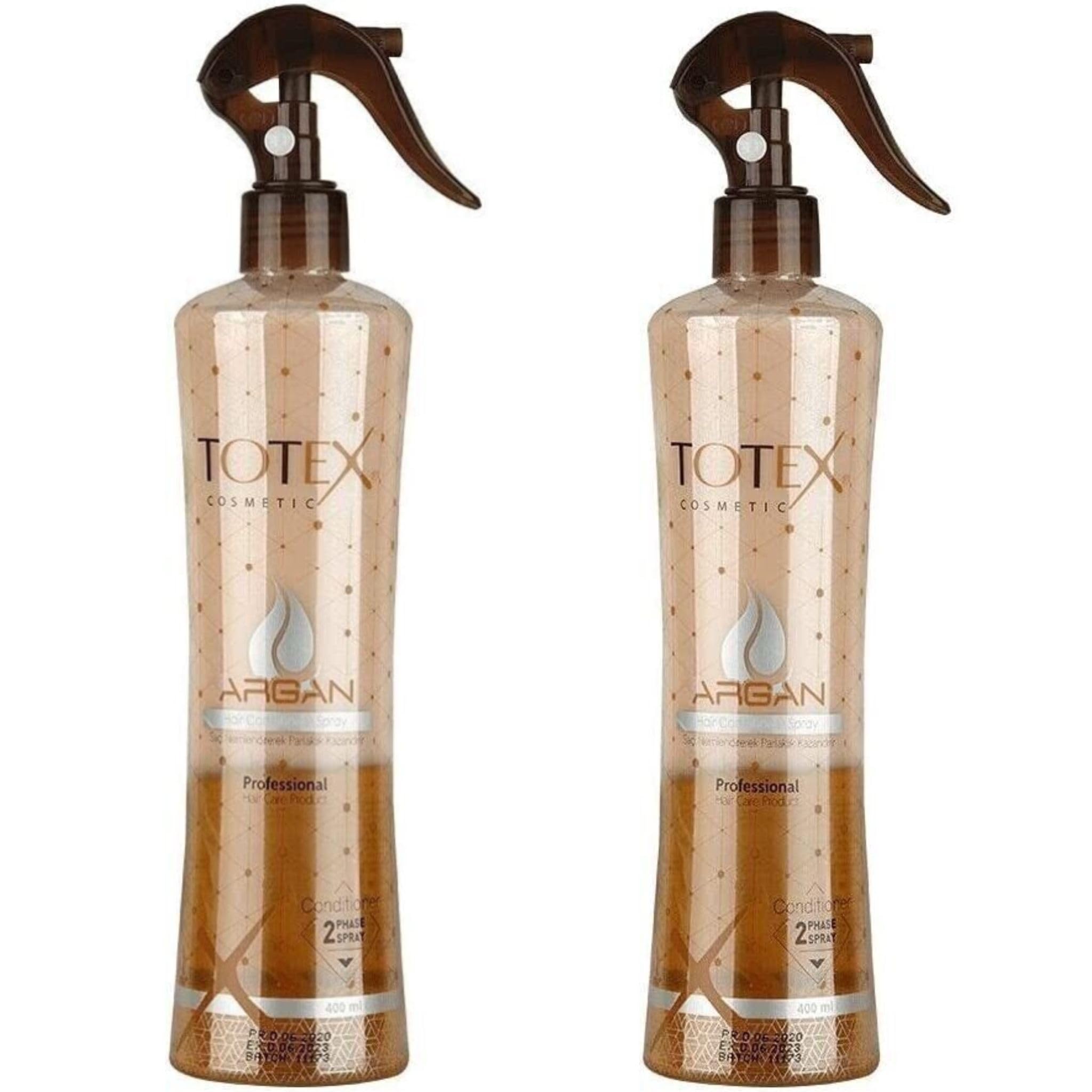 TOTEX® Argan Après-shampooing 2 phases en spray - Traitement des cheveux sans rinçage - Parfum pour cheveux (2 pièces)